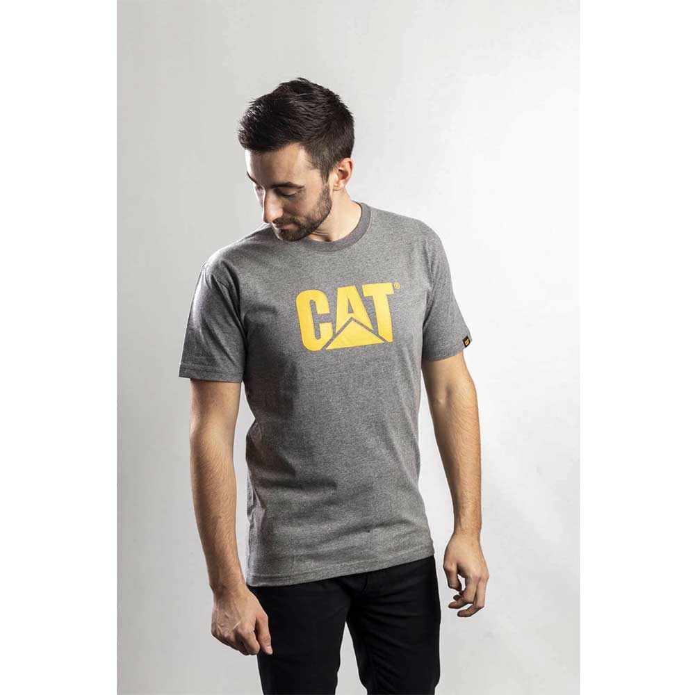 Image of Caterpillar Mens Trademark Logo T Shirt Dark Grey 2XL