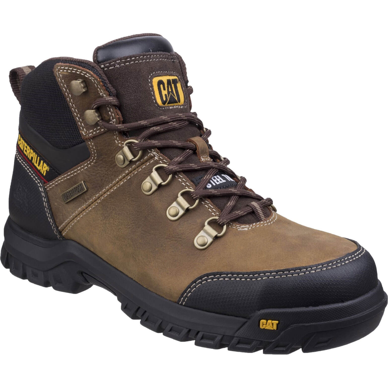 Image of Caterpillar Mens Framework Safety Boots Brown Size 6
