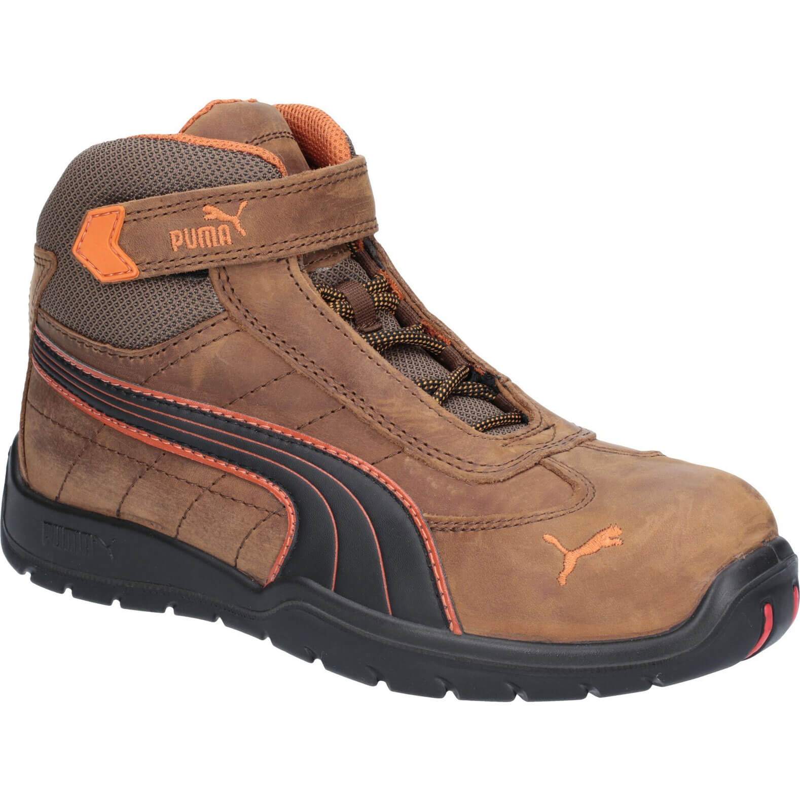Puma Mens Safety Indy Mid Velcro Safety Boots | Work Boots