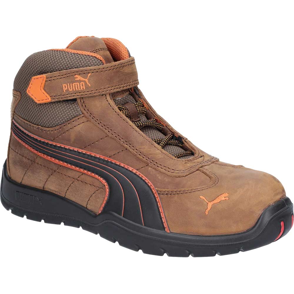 Puma Mens Safety Indy Mid Velcro Safety Boots | Work Boots