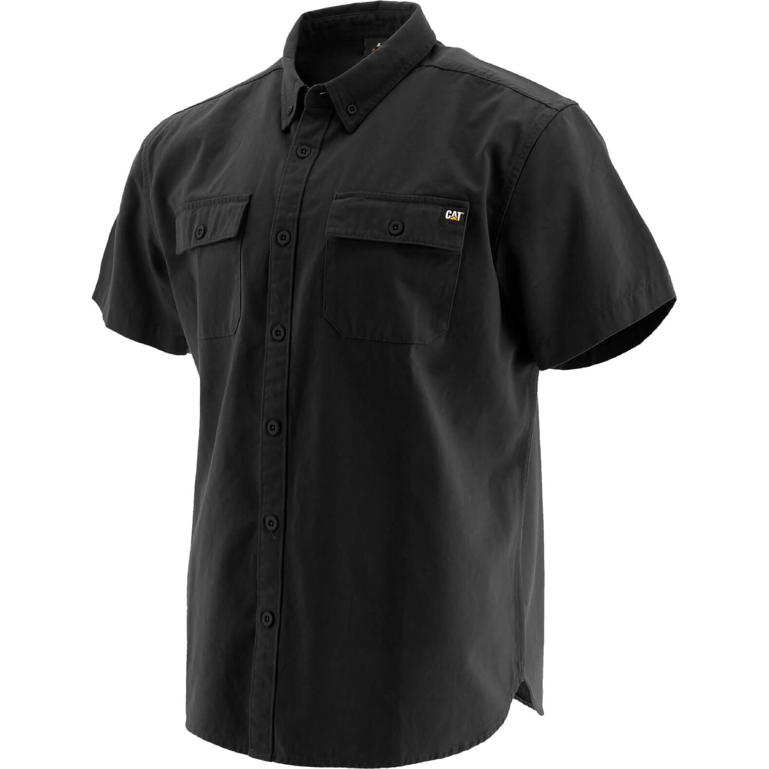 Image of Caterpillar Button Up Short Sleeve Shirt Black XL