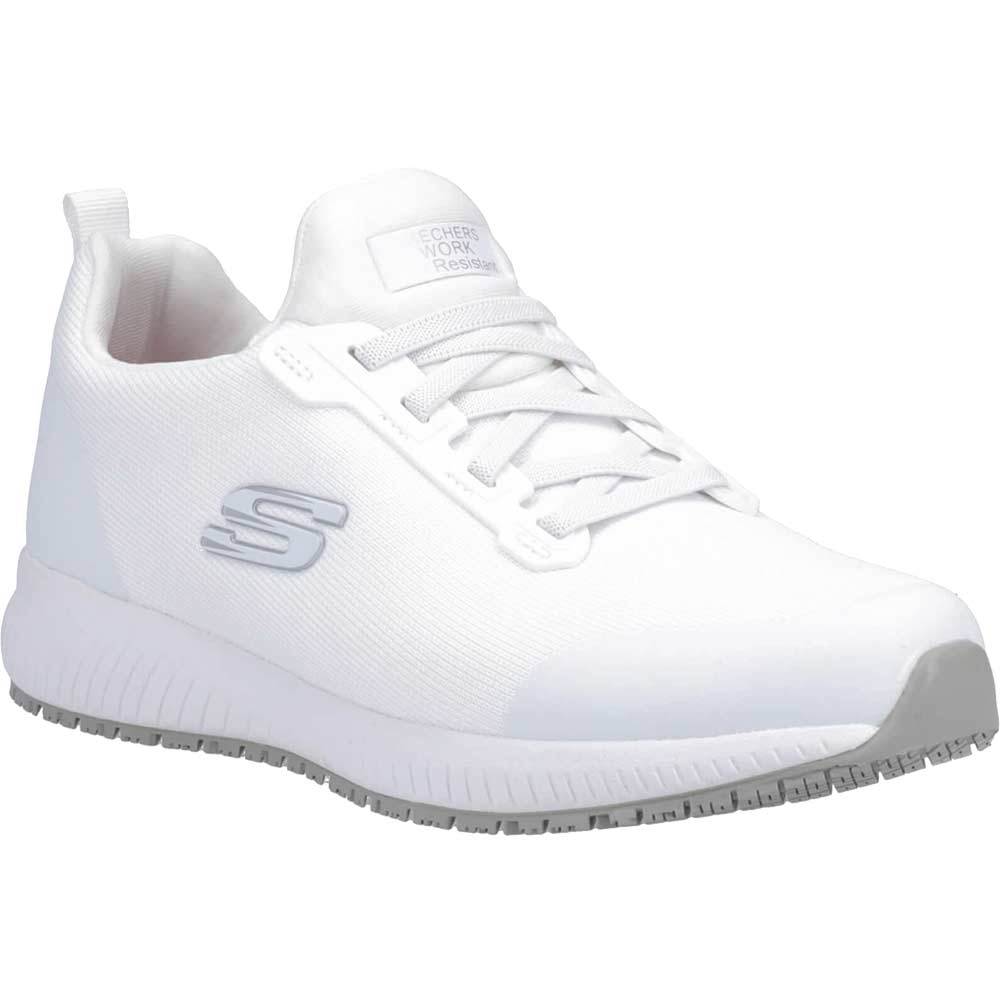 Skechers Squad Mens Slip Resistant Myton Work Shoes White Size 13