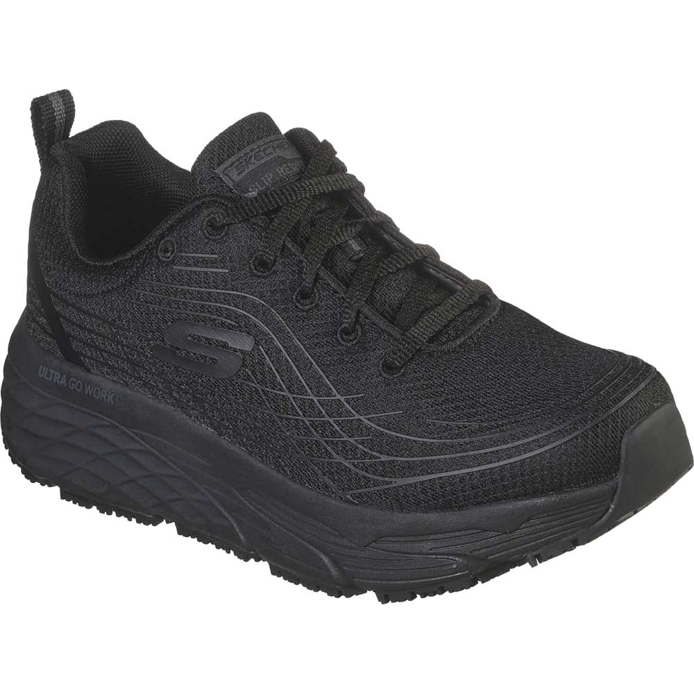 Skechers Max Cushioning Elite Womens Slip Resistant Shoes Black Size 3