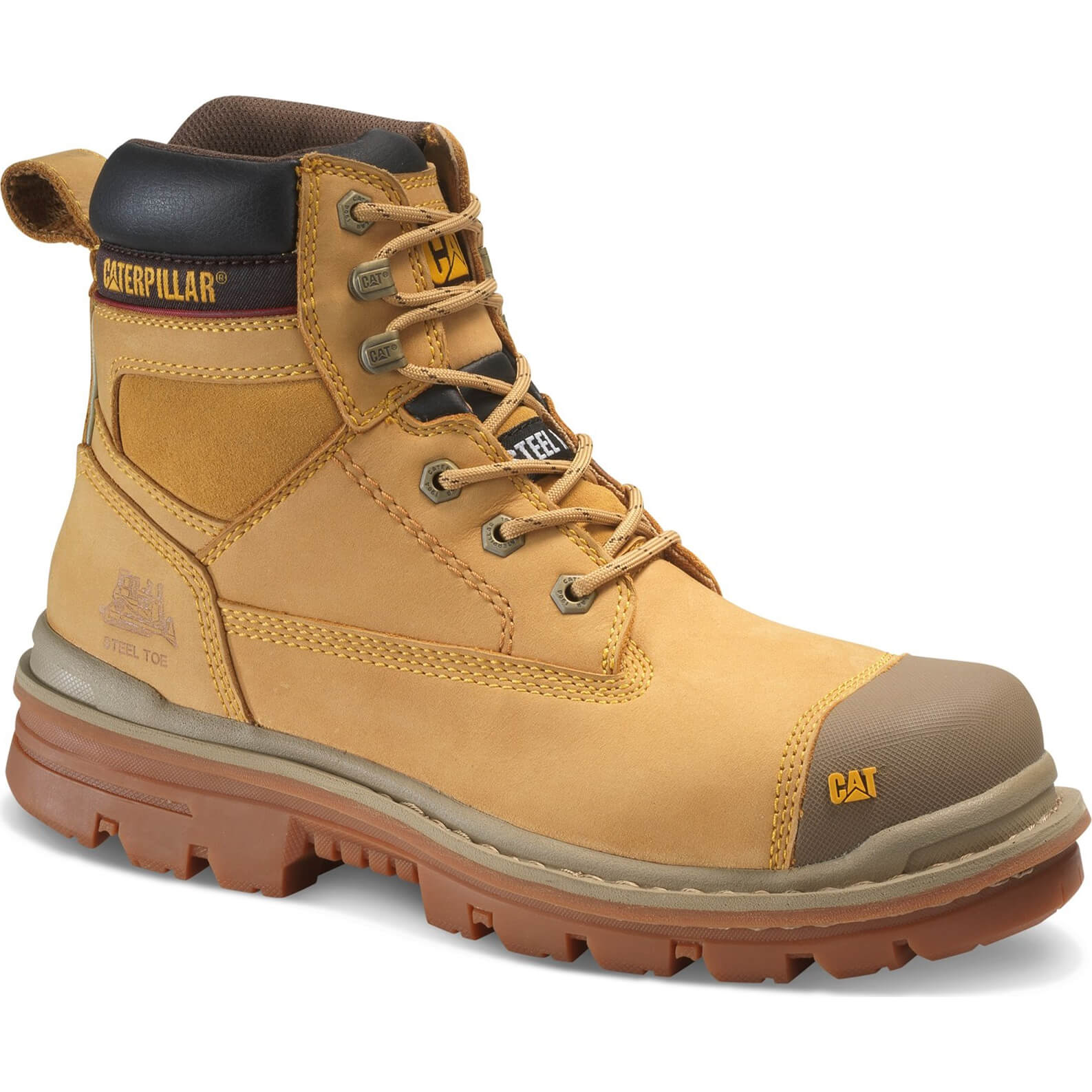 Image of Caterpillar Mens Gravel Safety Boots Honey Size 11