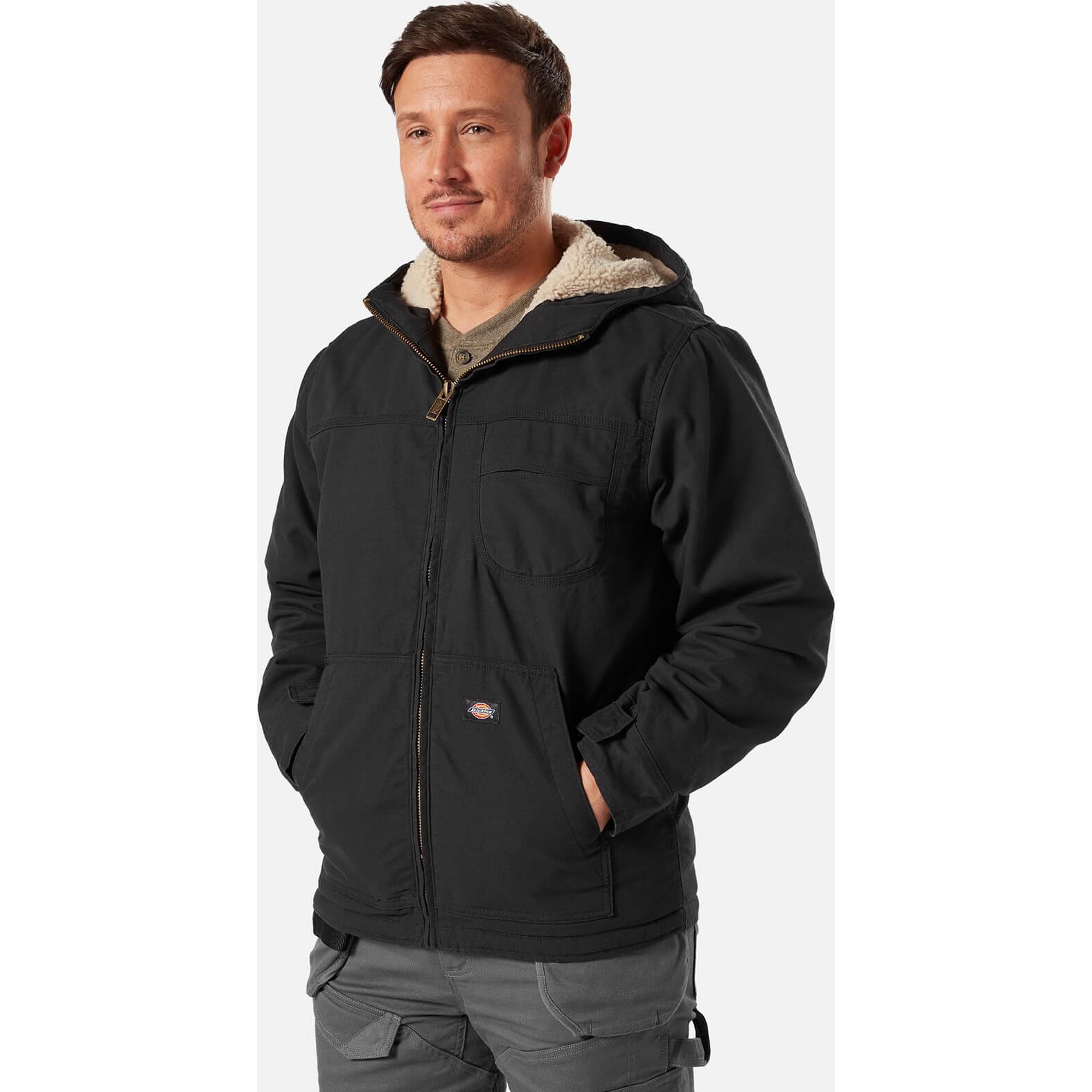 Image of Dickies Sherpa Lined Duck Jacket Black 2XL