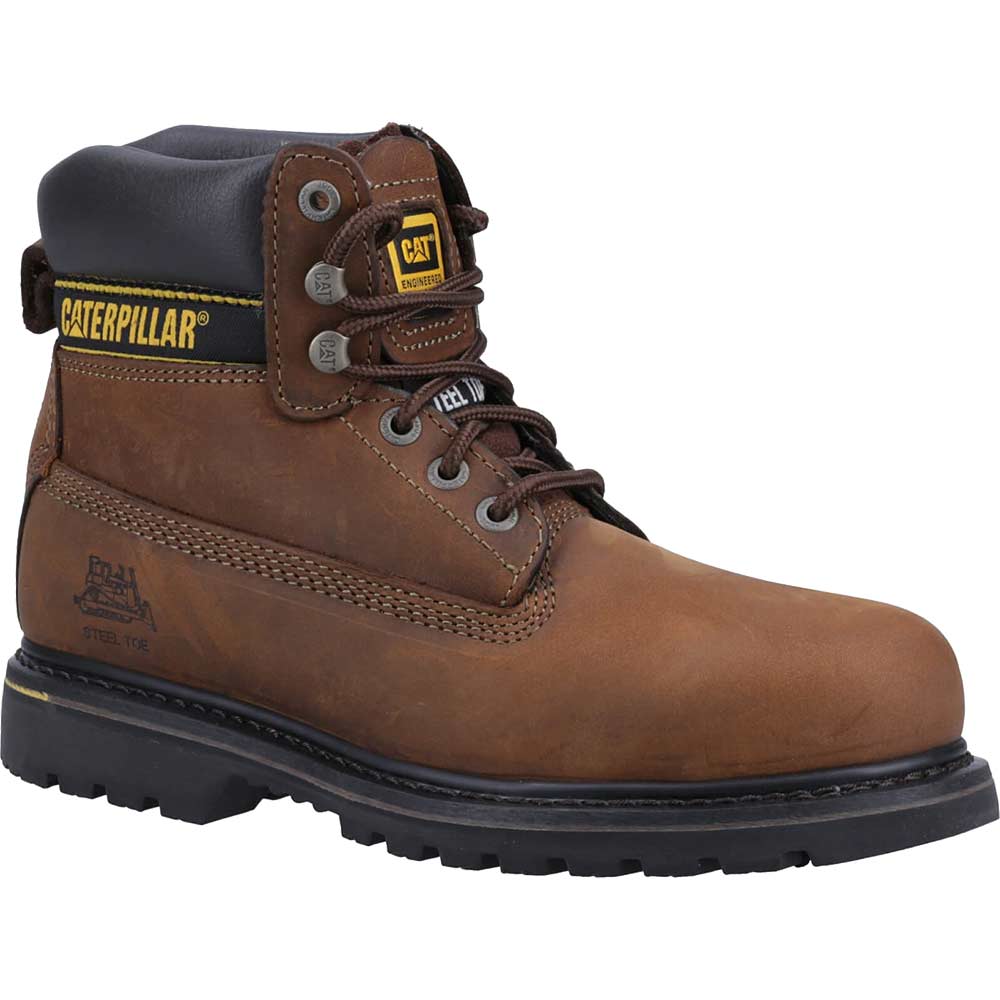 Caterpillar Mens Holton Safety Boots Brown Size 10