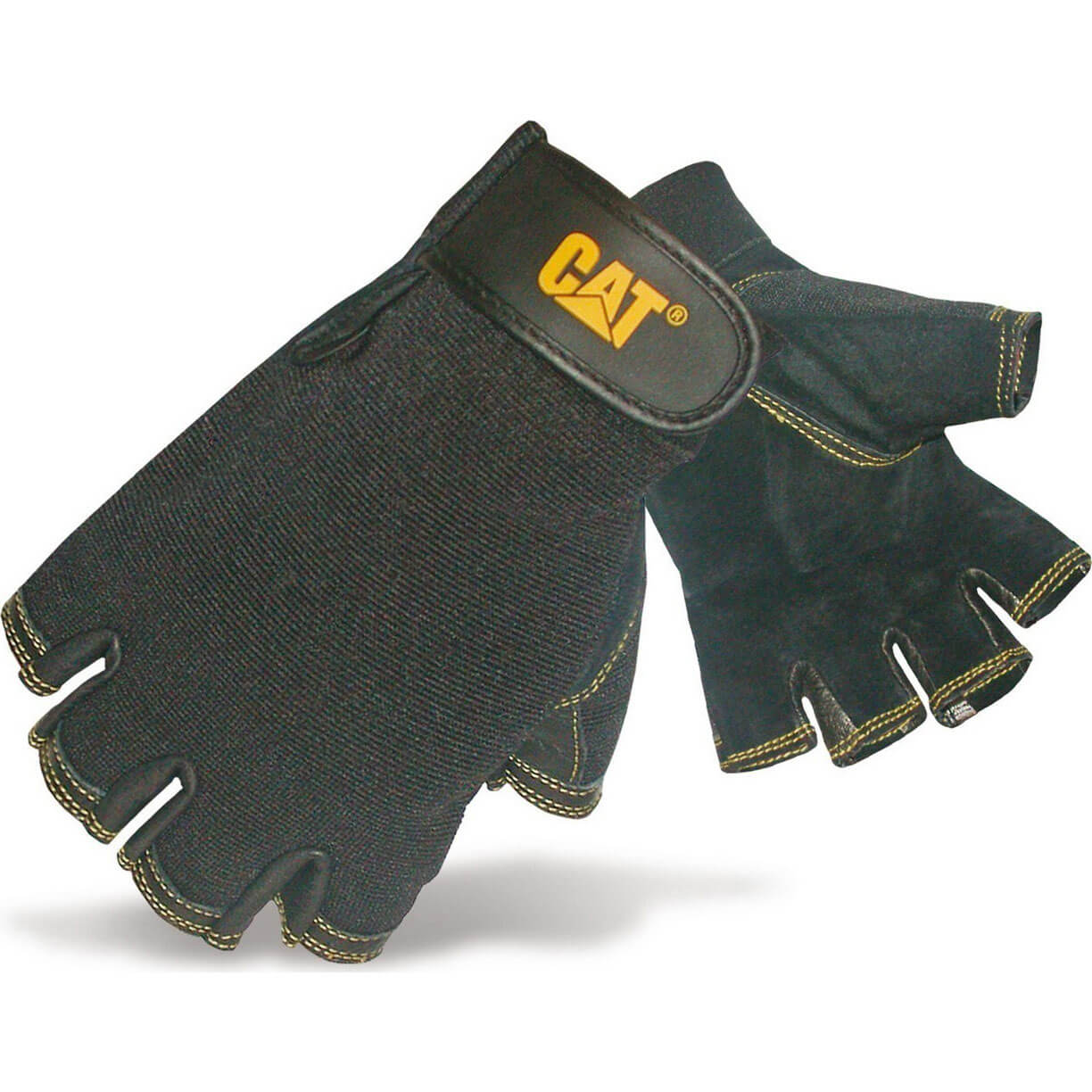 Image of Caterpillar Leather Fingerless Gloves L