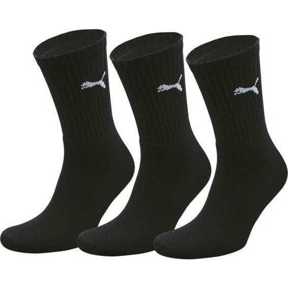 Image of Puma Sports Crew Sock Black 6 - 8 Pack of 3