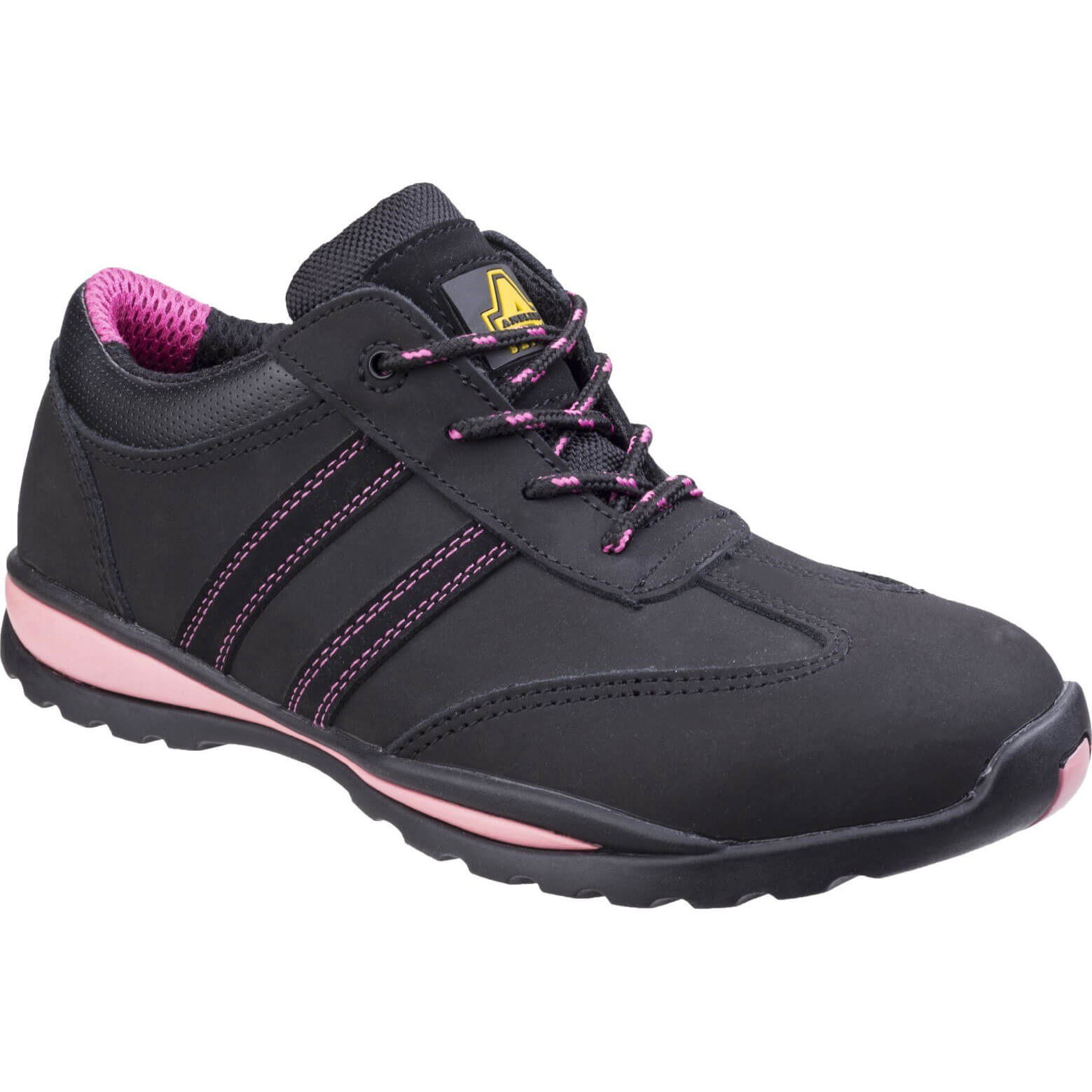 Image of Amblers Safety FS47 Heat Resistant Lace Up Safety Trainer Black / Pink Size 6