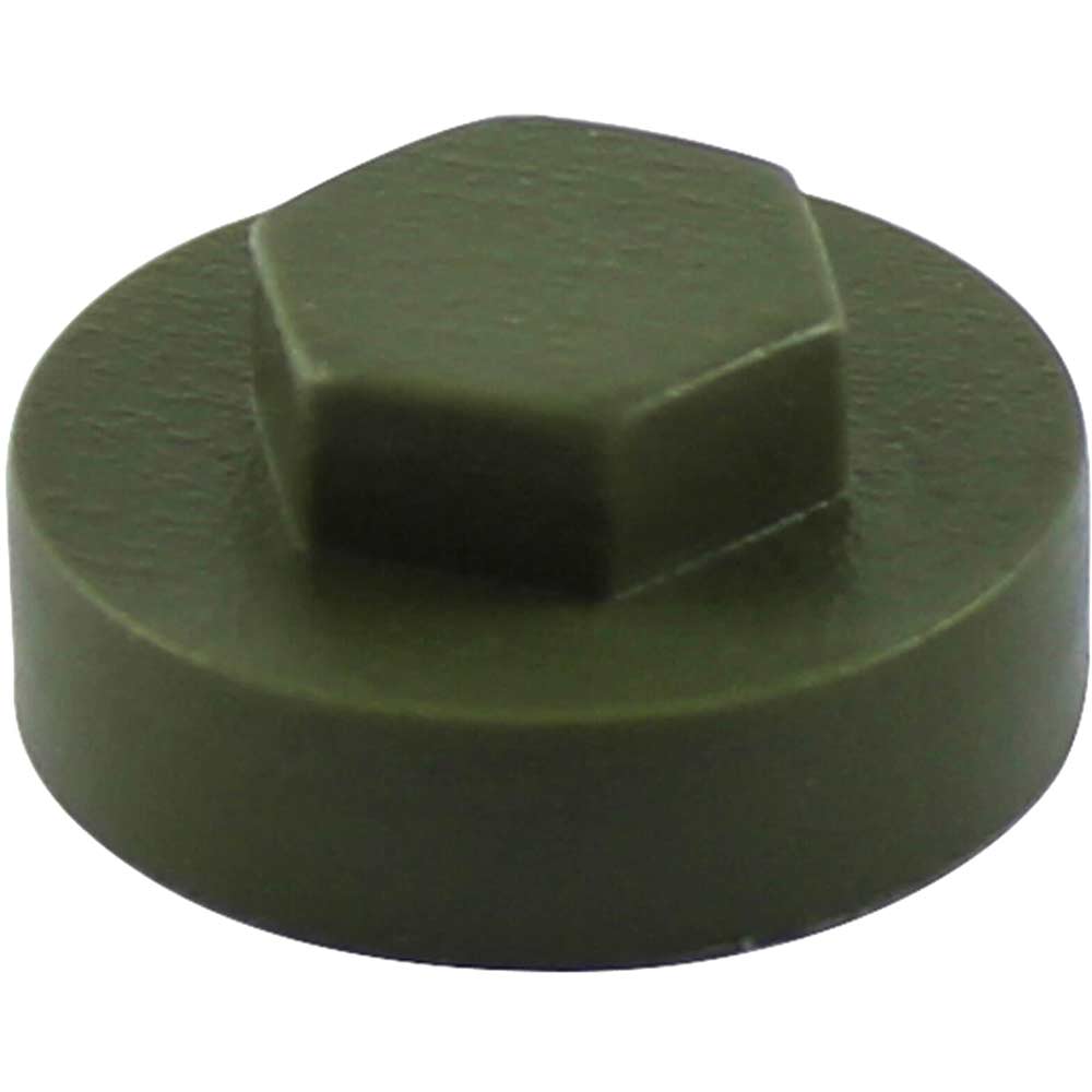 Image of Colour Match Hexagon Screw Cover Cap 5/16" x 16mm Olive Green Pack of 1000