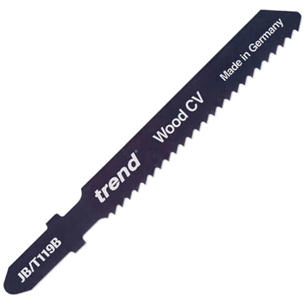 Image of Trend T119B Jigsaw Blade Straight Cut Wood and Plastics Pack of 5