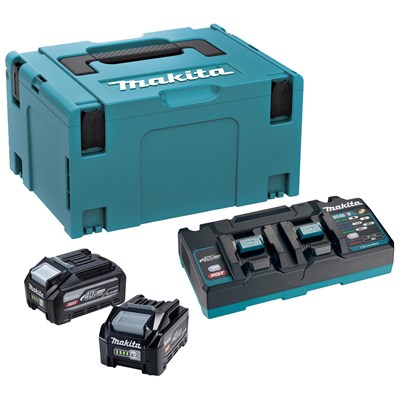Makita 1911E6-1 40v Max XGT 2 x BL4040F High Output Battery and 110v Twin Charger Kit