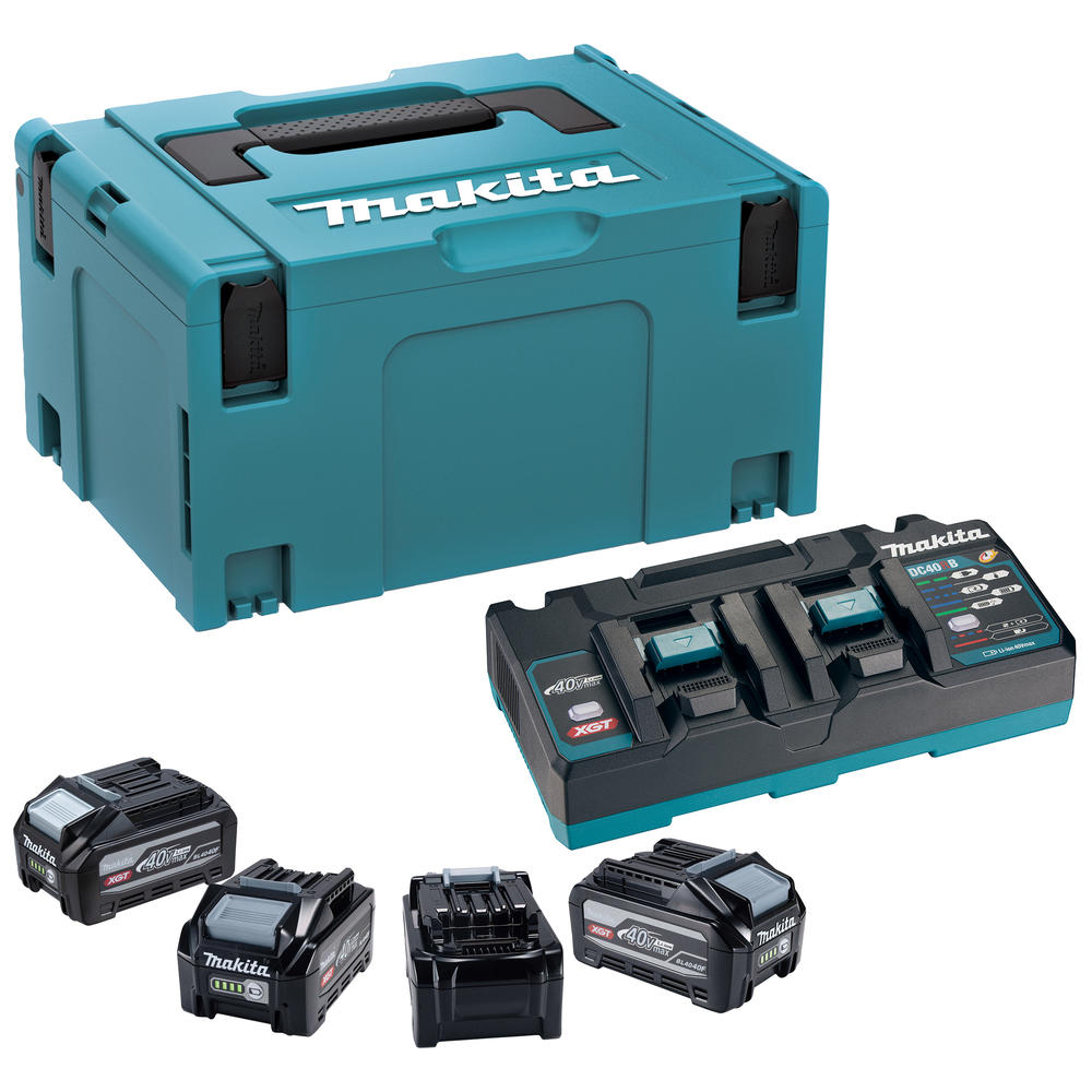 Makita 1911g5-7 40v Max Xgt 4 X Bl4040f High Output Battery And Twin Charger Kit 4ah