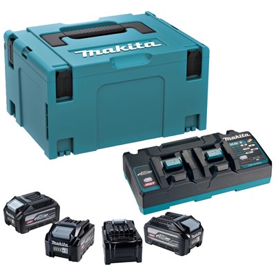 Makita 1911G5-7 40v Max XGT 4 x BL4040F High Output Battery and Twin Charger Kit
