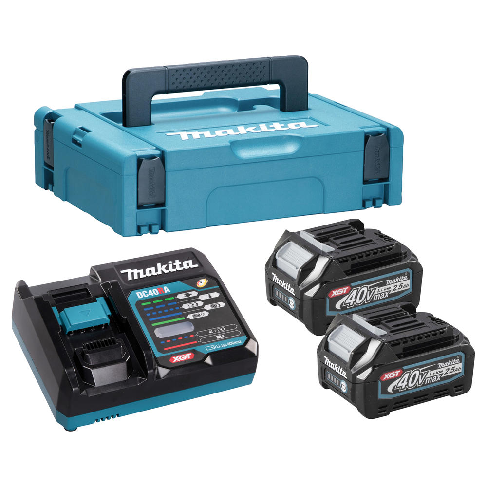 Makita 191J85-8 40V Max Xgt Cordless 2 Battery 2.5Ah And Charger Kit