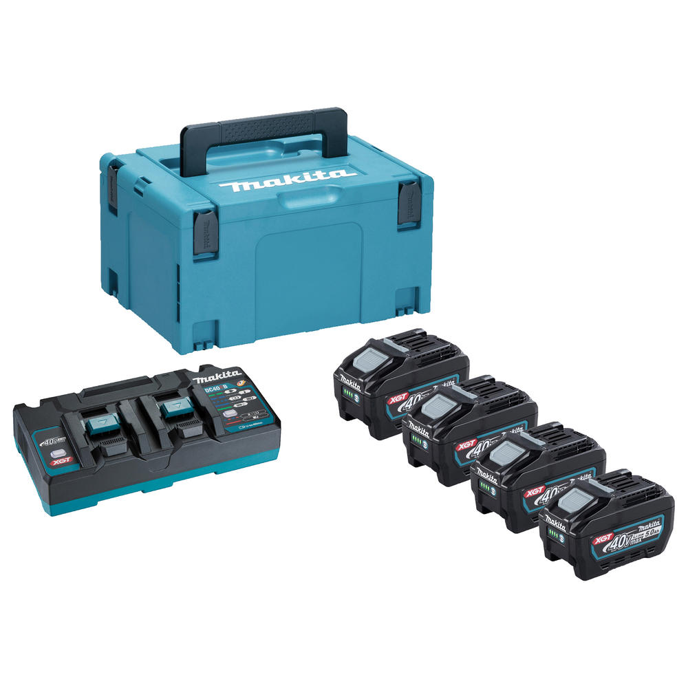 Makita 191U48-0 40v Max XGT Cordless 4 Battery 5ah and Charger Kit 5ah