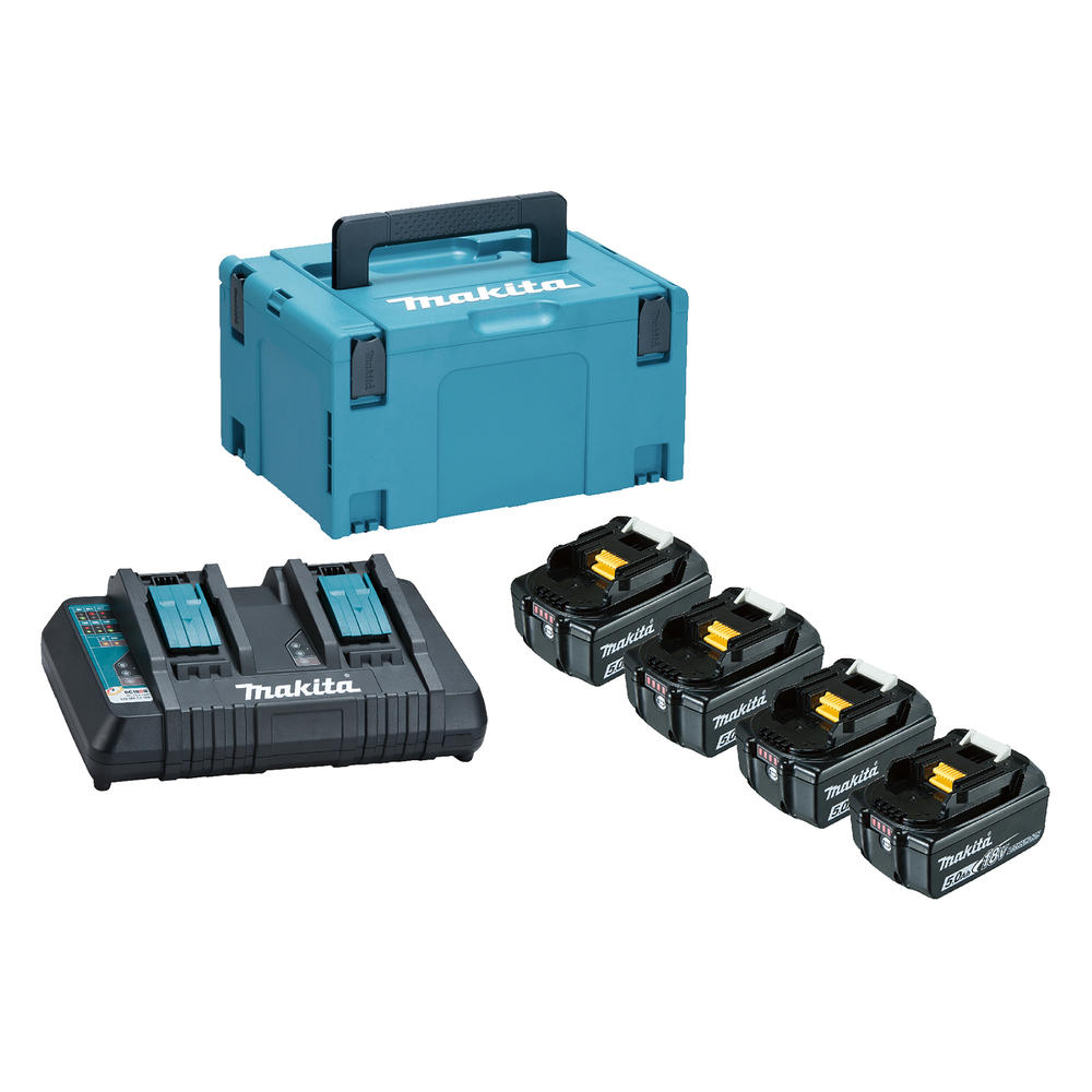 Makita Power Source Kit 4 x 18v Batteries 5ah and Charger 5ah