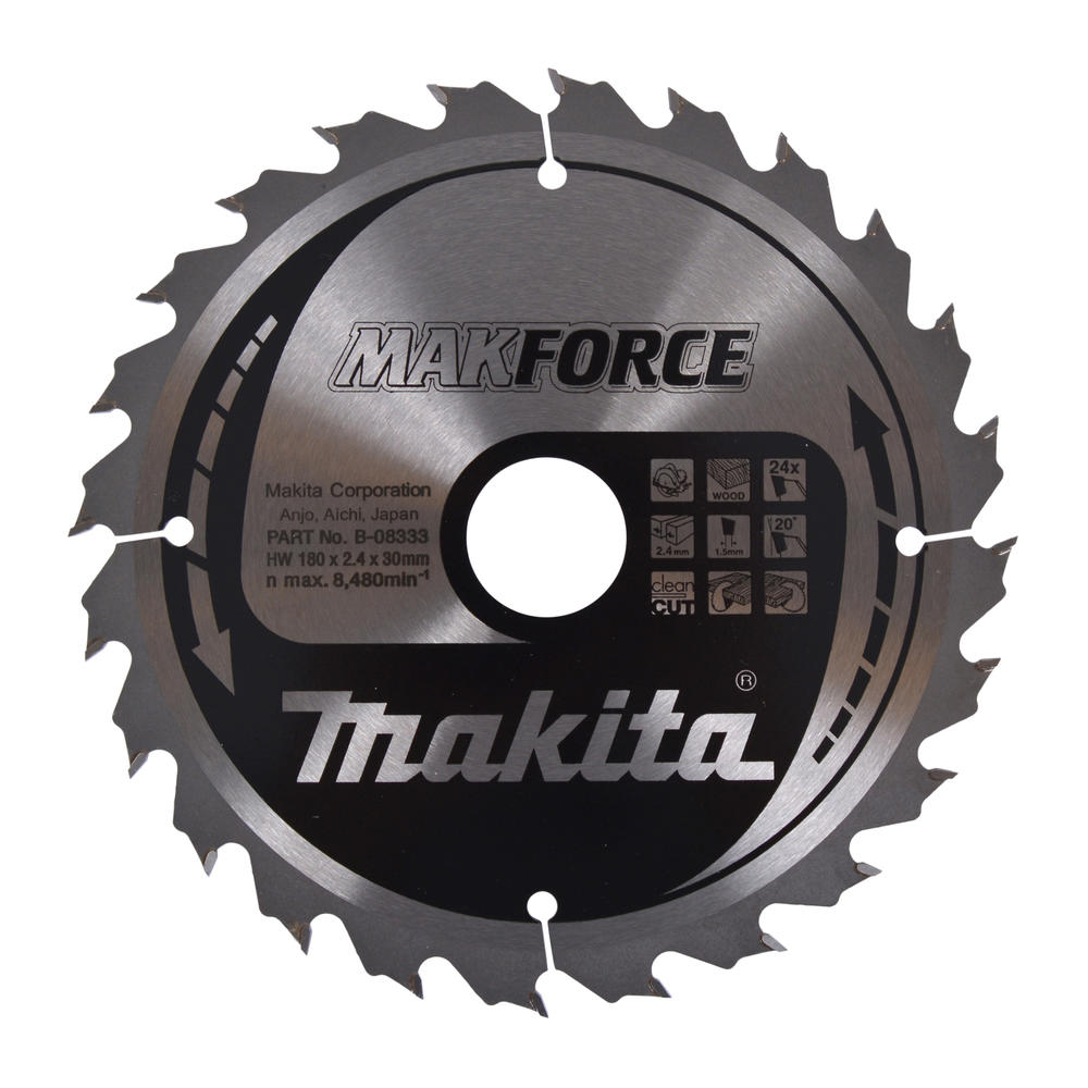 Makita MAKFORCE Wood Cutting Saw Blade 180mm 24T 30mm