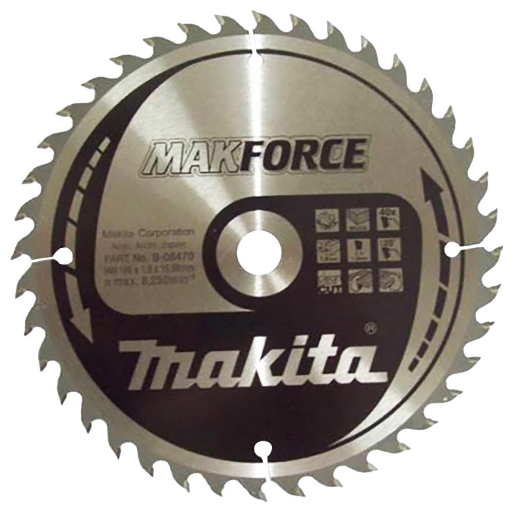 Makita Makforce Wood Cutting Saw Blade 185mm 40t 15.8mm
