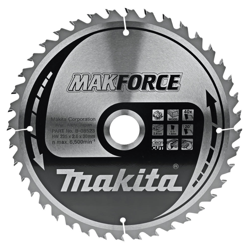 Makita MAKFORCE Wood Cutting Saw Blade 235mm 40T 30mm