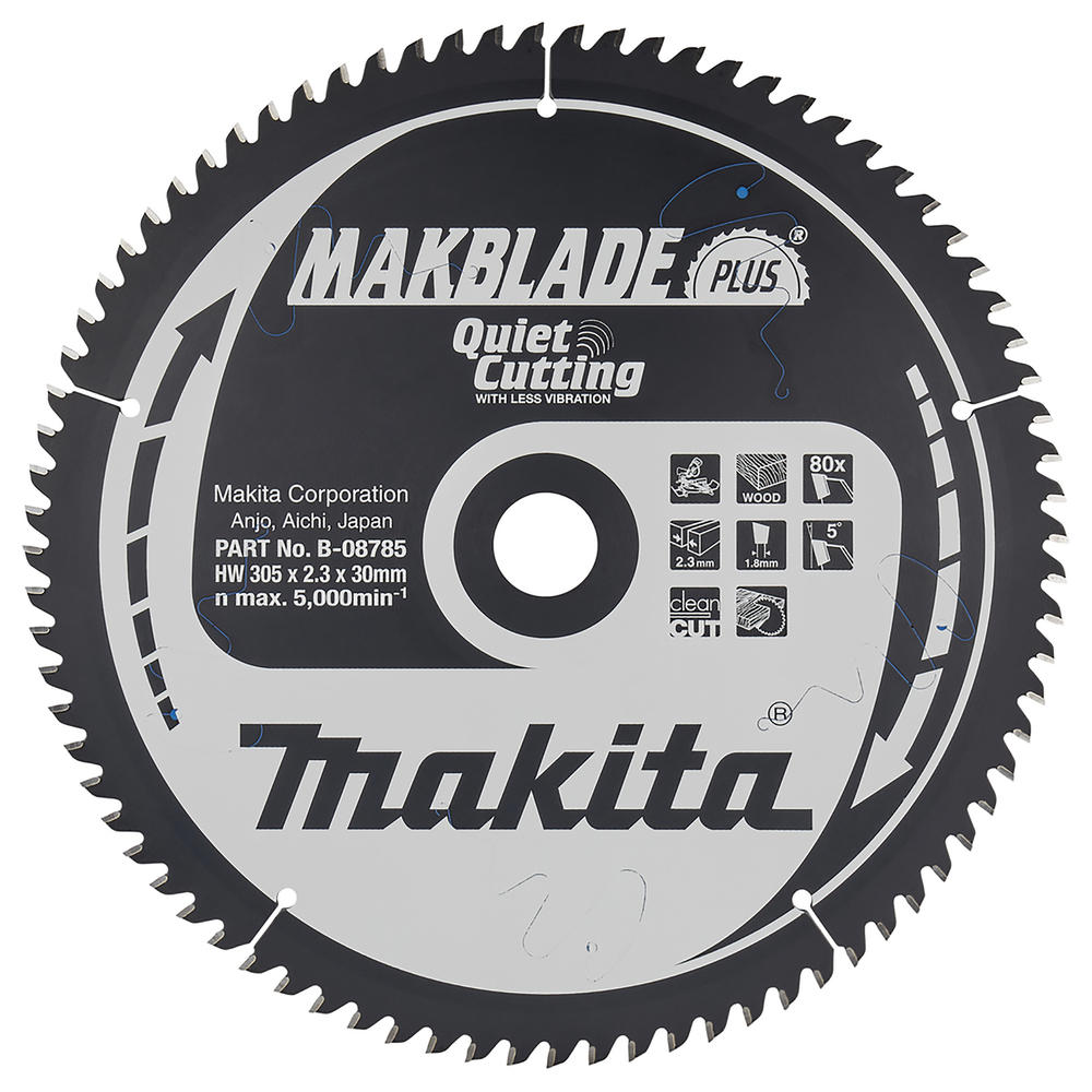 Makita MAKBLADE Plus Wood Cutting Saw Blade 305mm 80T 30mm