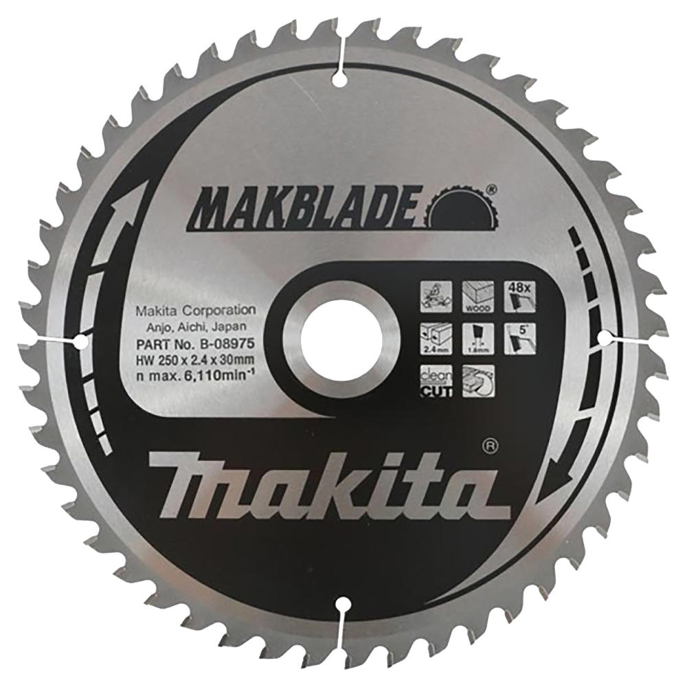 Makita MAKBLADE Wood Cutting Circular Saw Blade 250mm 48T 30mm