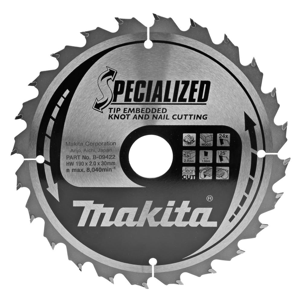 Makita Specialized Knot And Nail Cutting Saw Blade 190mm 24t 30mm