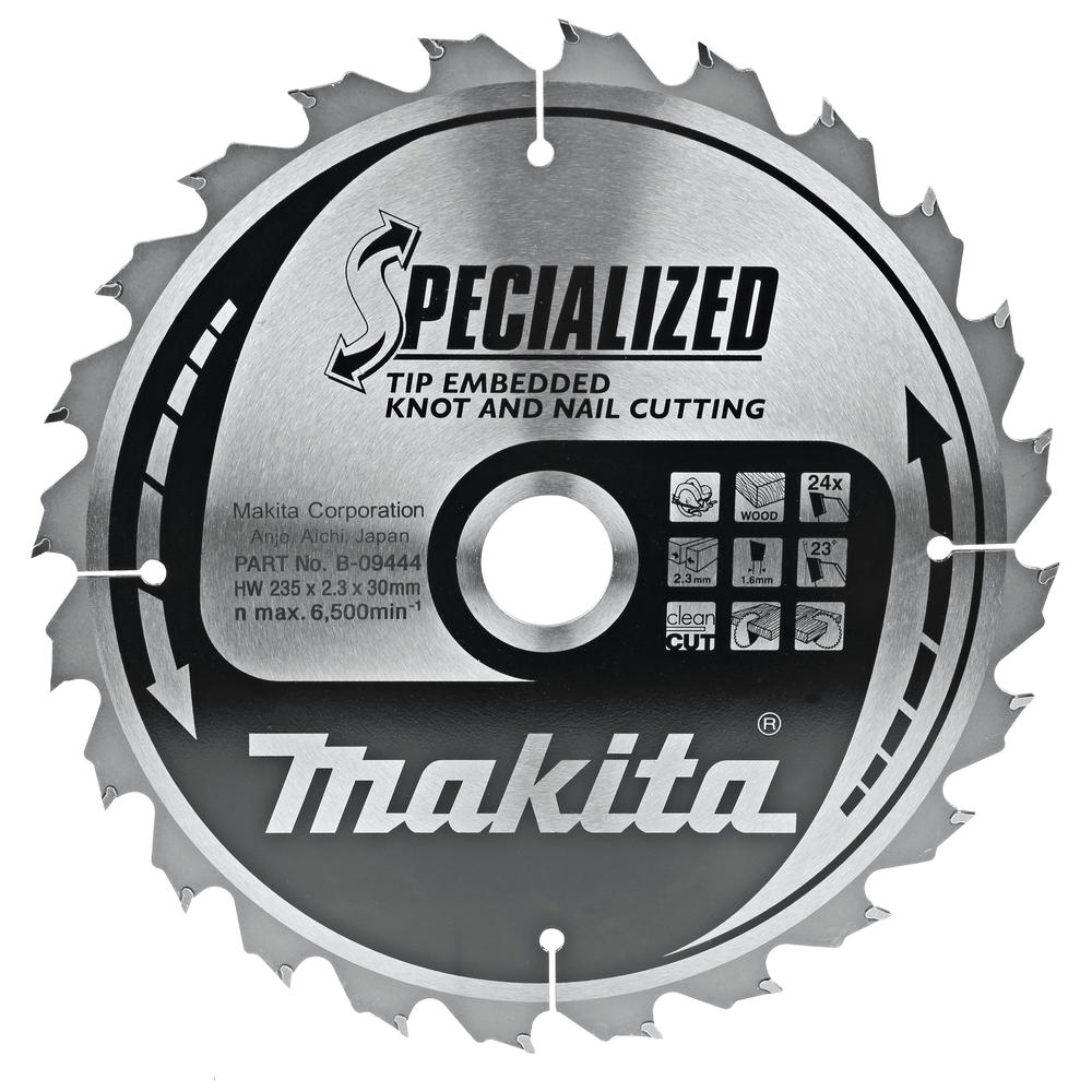 Makita Specialized Knot And Nail Cutting Saw Blade 235mm 24t 30mm