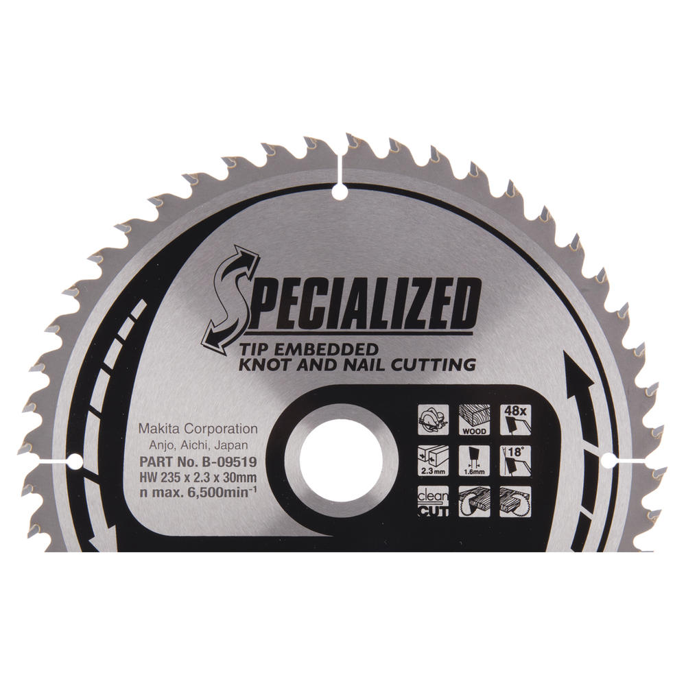 Makita SPECIALIZED Knot and Nail Cutting Saw Blade 235mm 48T 30mm