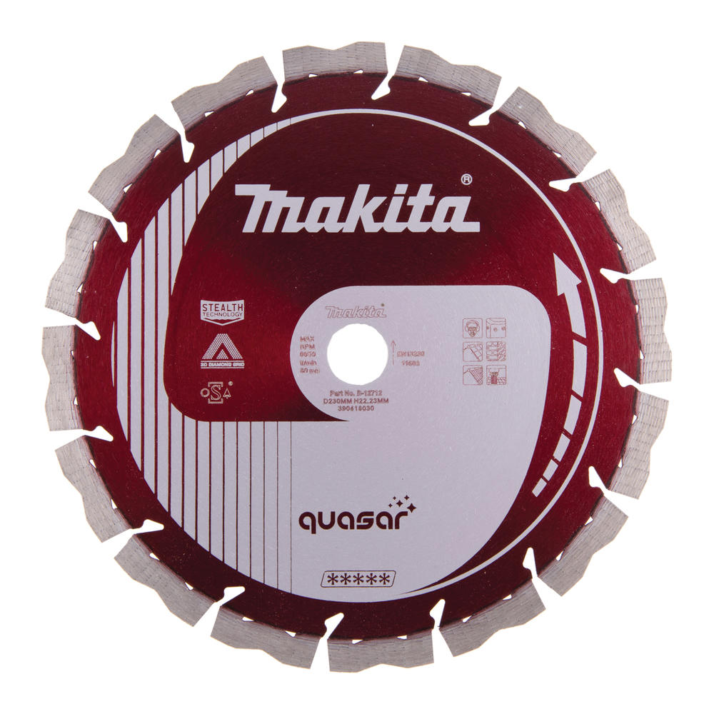 Makita Quasar Stealth Dry & Wet Diamond Wheel Cutting Disc 230mm 2.6mm Pack Of 1