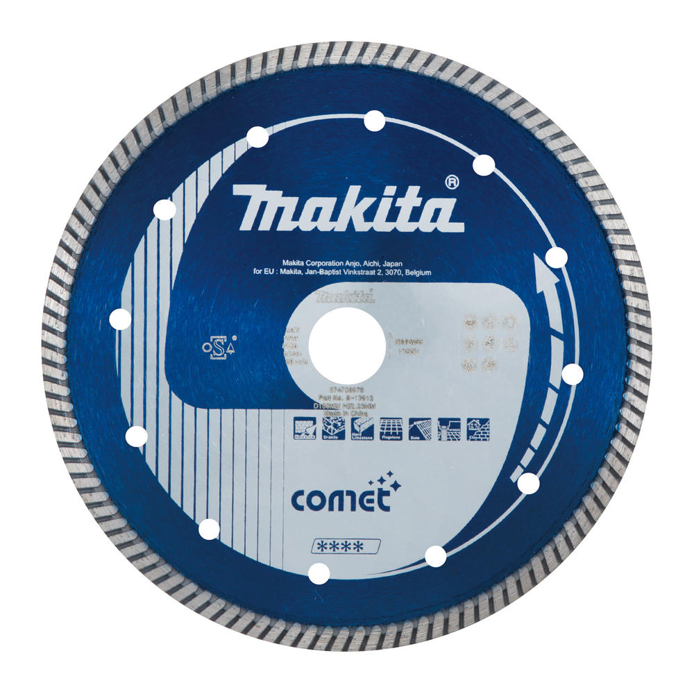 Image of Makita Comet Turbo Rim Diamond Cutting Disc 180mm 2.4mm 22mm
