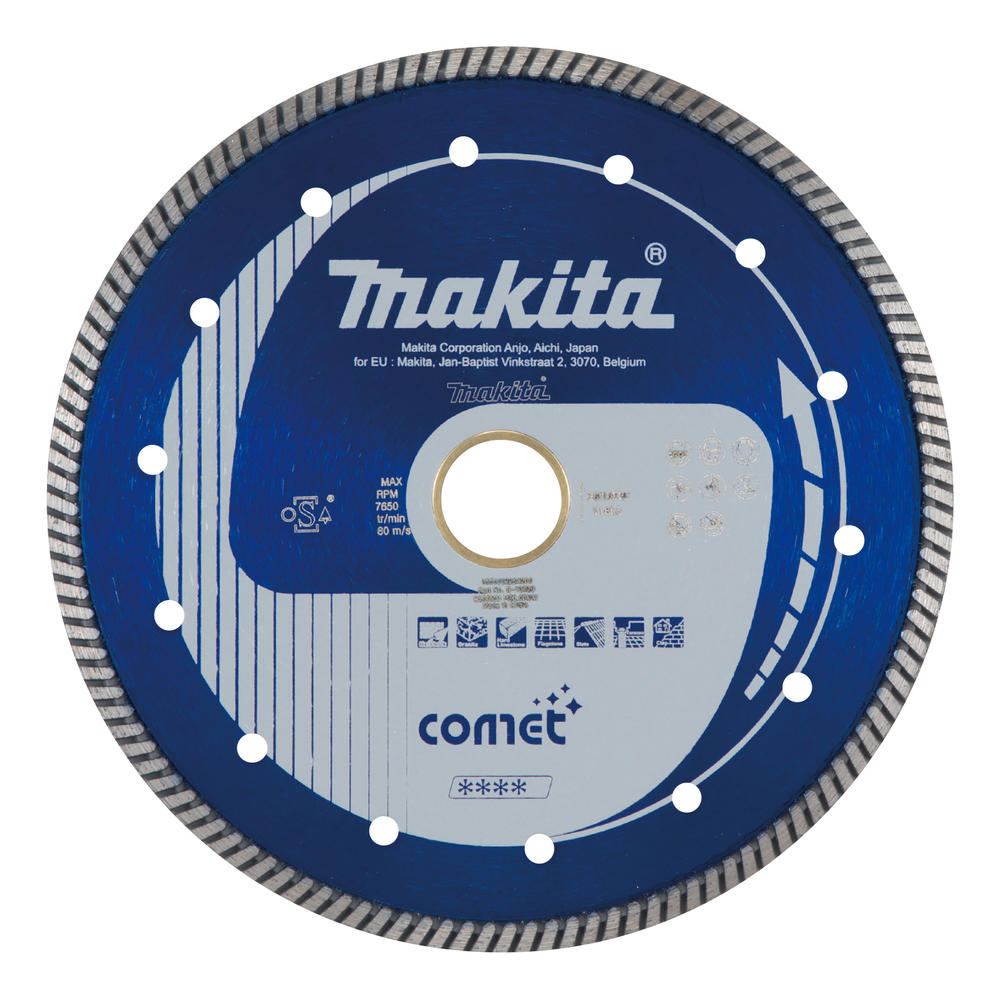 Image of Makita Comet Turbo Rim Diamond Cutting Disc 200mm 2.4mm 30mm