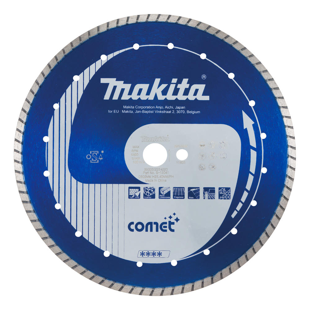 Image of Makita Comet Turbo Rim Diamond Cutting Disc 300mm 2.8mm 25.4mm