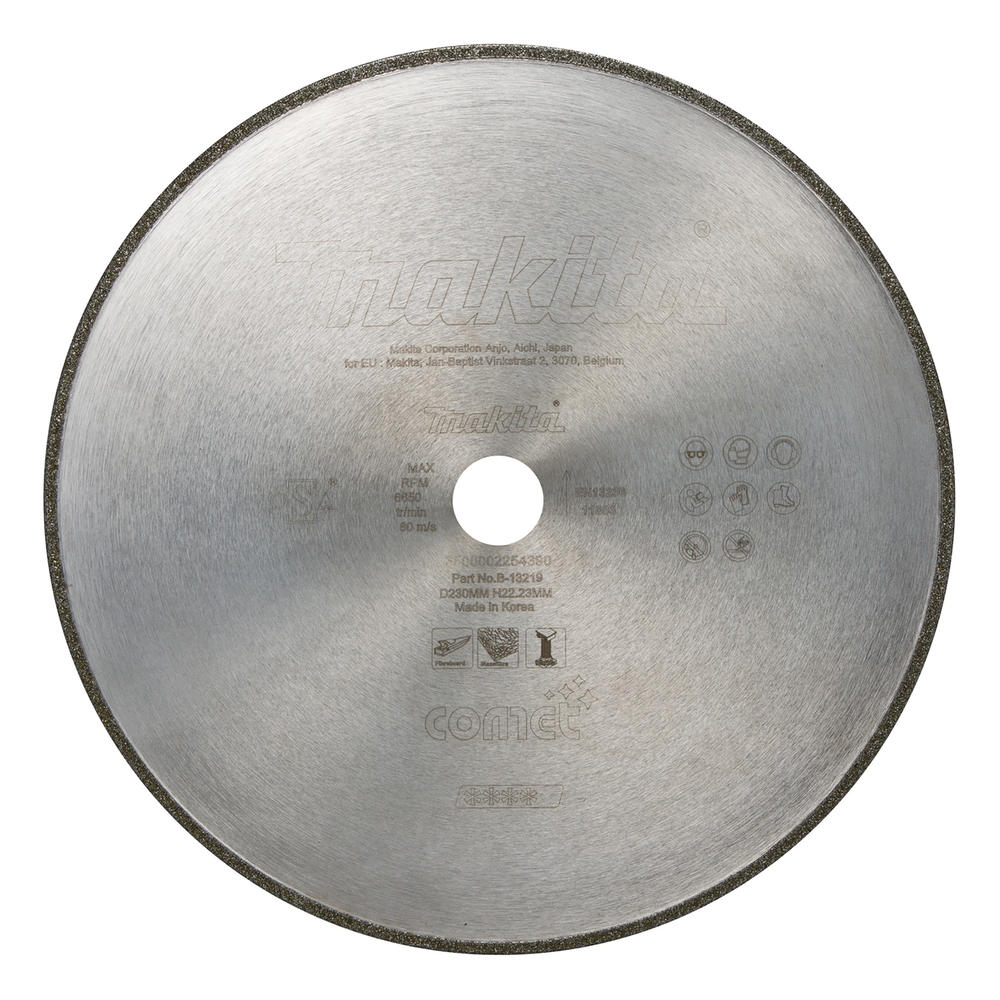 Image of Makita Comet Electroplated Diamond Cutting Disc for Marble 230mm 1.5mm 22mm