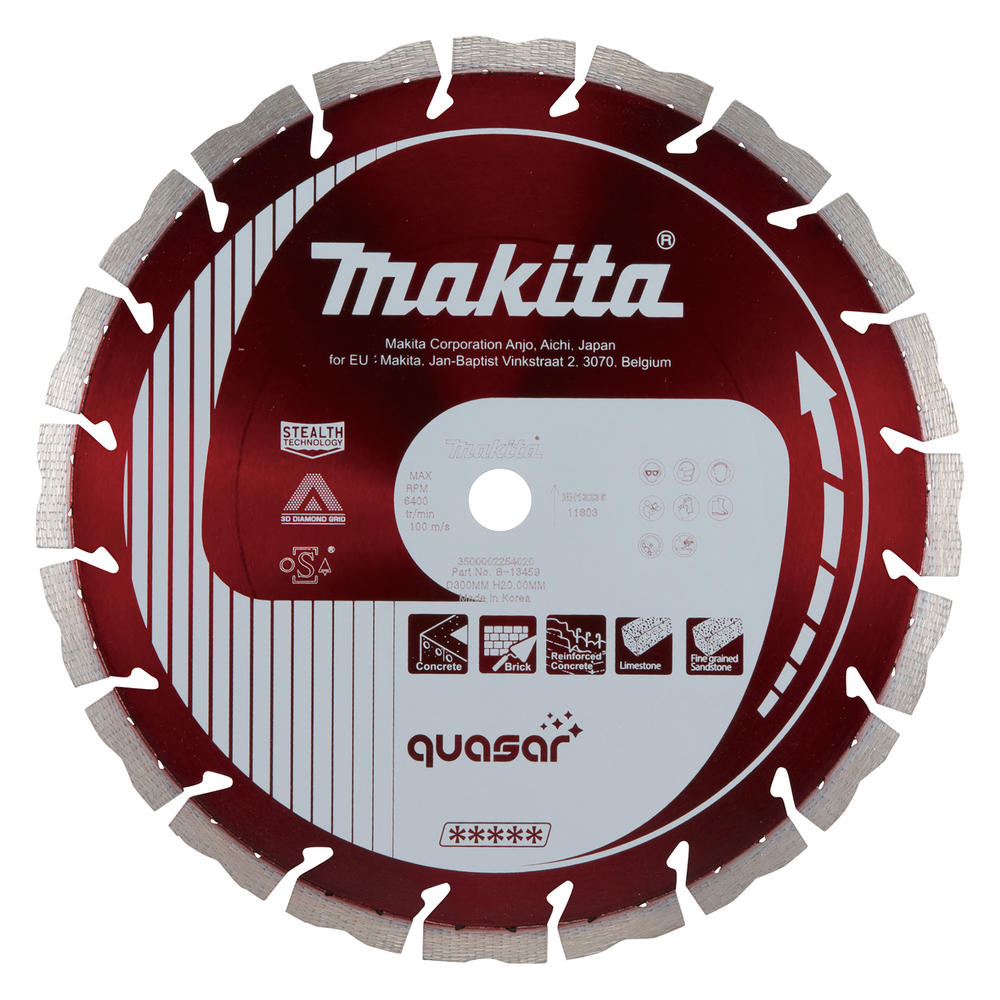 Makita Quasar Stealth Dry & Wet Diamond Wheel Cutting Disc 300mm 3mm Pack Of 1