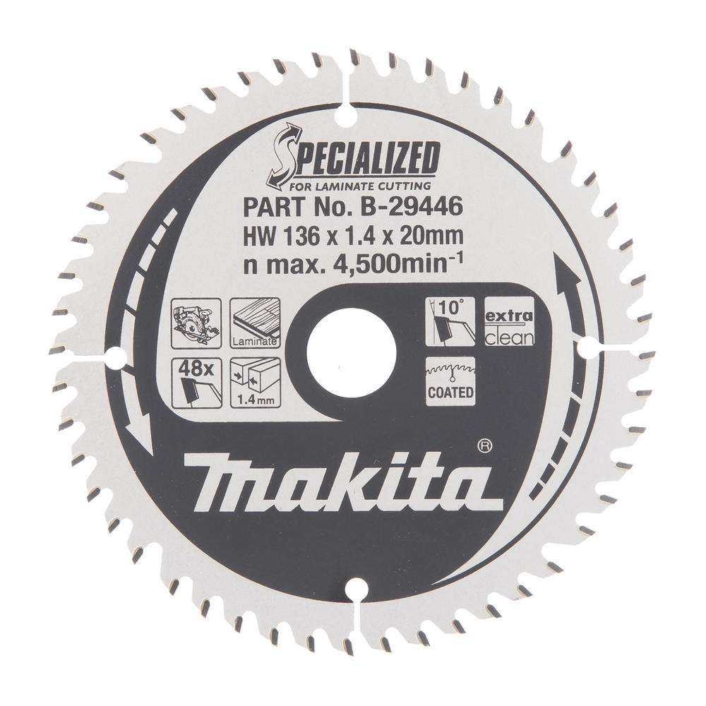 Makita Specialized Laminate Cutting Saw Blade 136mm 48t 20mm