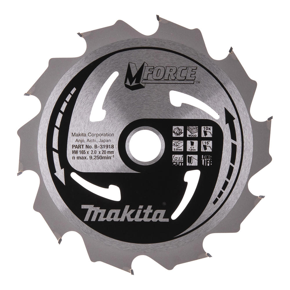 Makita Mforce Circular Saw Blade For Wood Cutting 165mm 10t 20mm