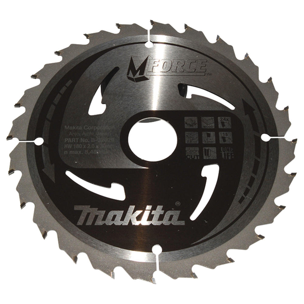 Makita MFORCE Circular Saw Blade for Wood Cutting 180mm 24T 30mm