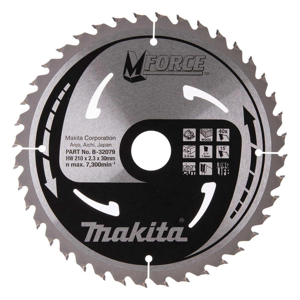 Makita MFORCE Circular Saw Blade for Wood Cutting 210mm 40T 30mm