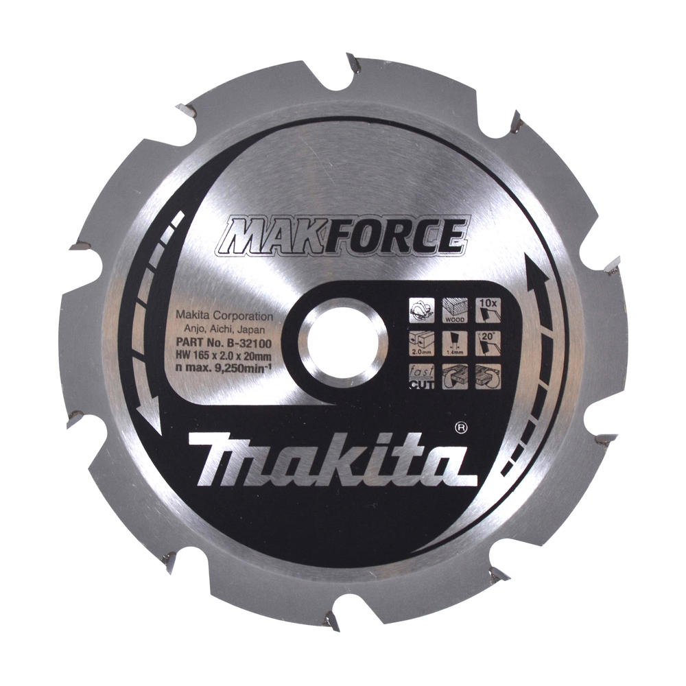 Makita Makforce Circular Saw Blade For Wood Cutting 165mm 10t 20mm