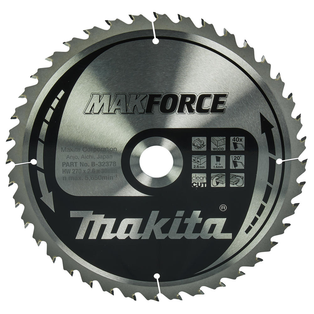 Makita MAKFORCE Circular Saw Blade for Wood Cutting 270mm 40T 30mm