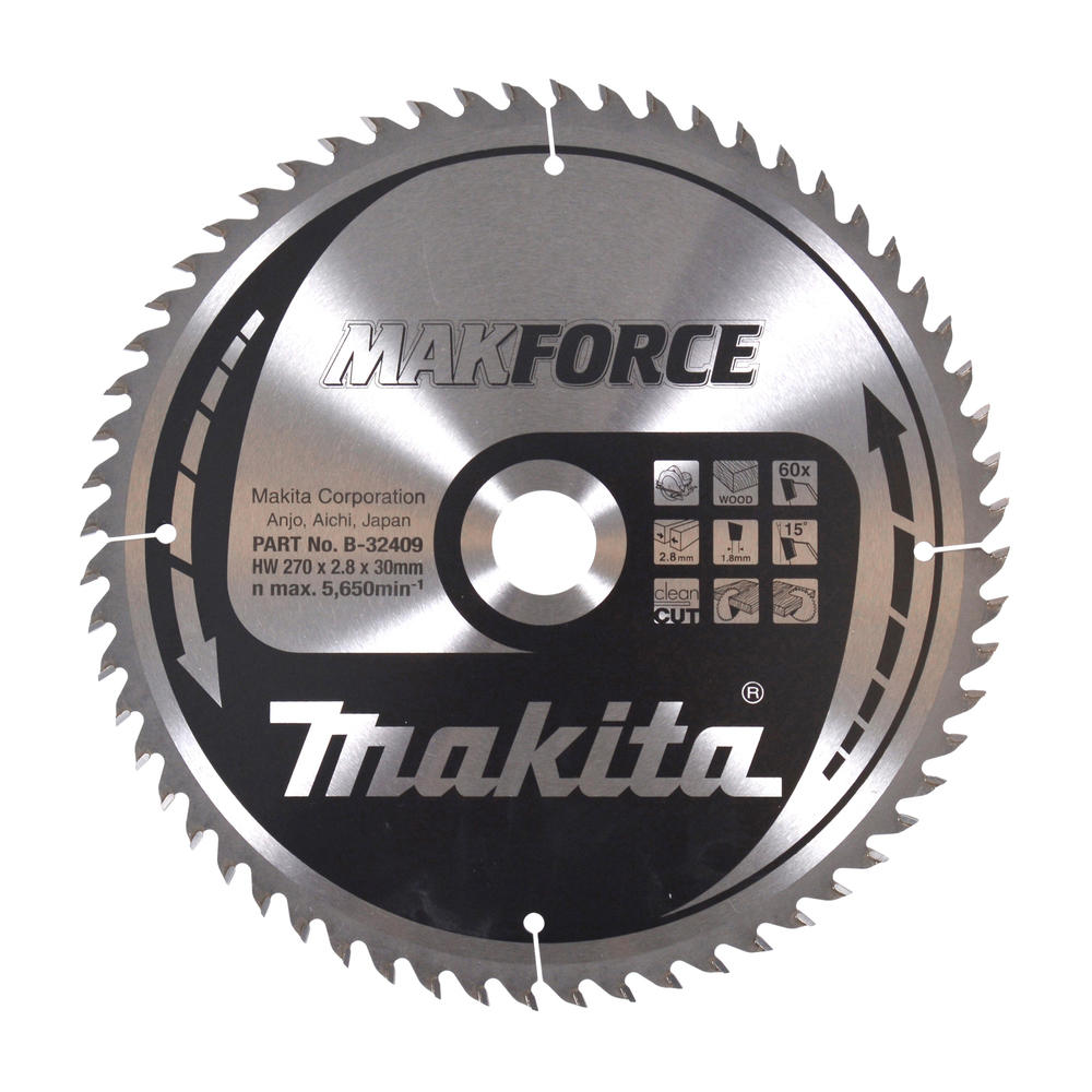 Makita MAKFORCE Circular Saw Blade for Wood Cutting 270mm 60T 30mm