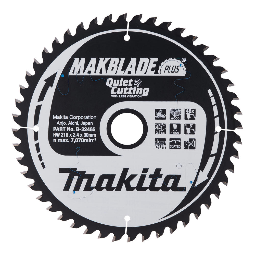 Makita MAKBLADE PLUS Circular Mitre Saw Blade for Wood 216mm 48T 30mm