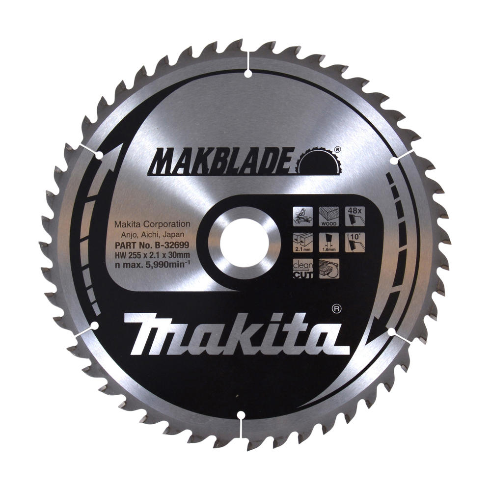 Makita MAKBLADE Circular Saw Blade for Wood Cutting 255mm 48T 30mm