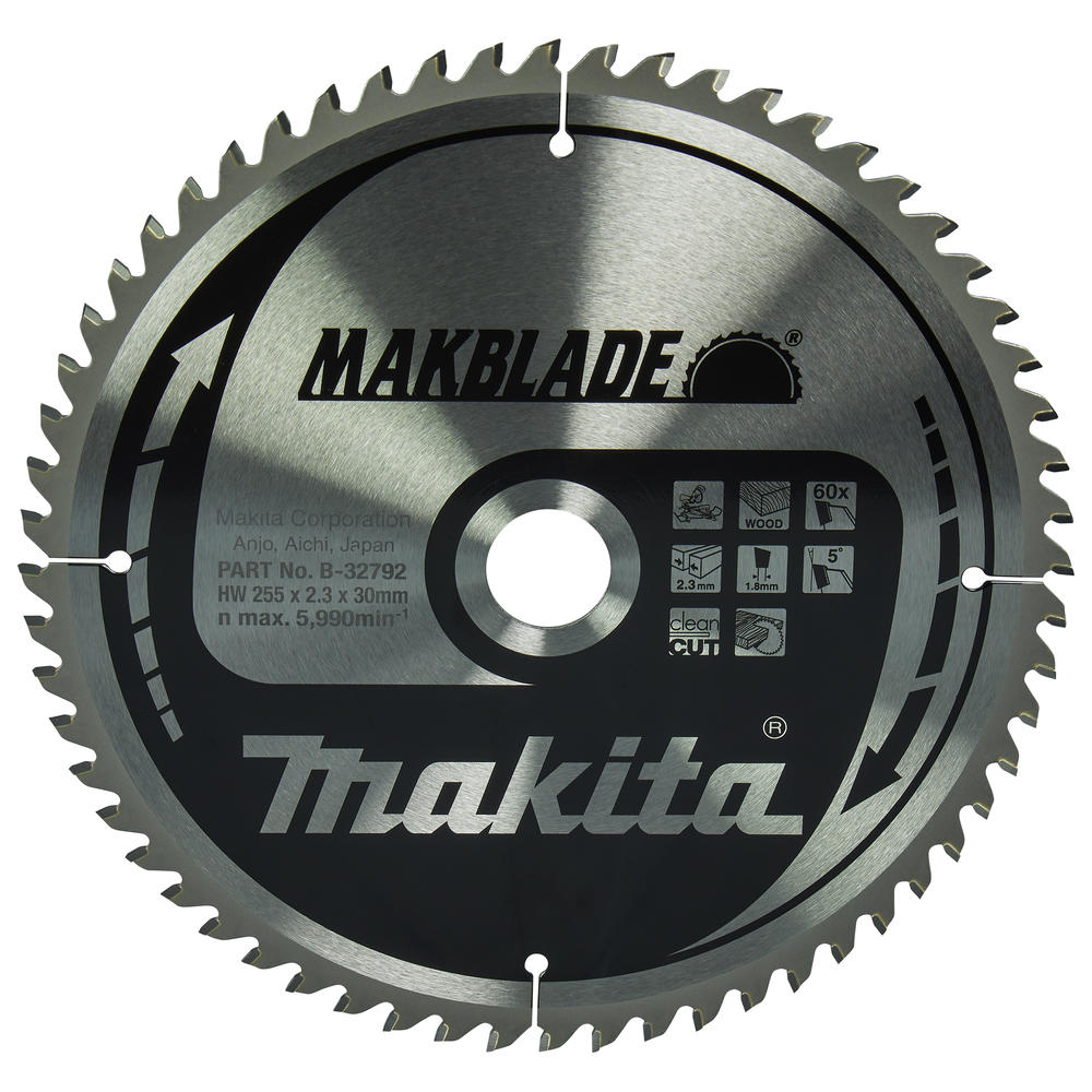 Makita MAKBLADE Circular Saw Blade for Wood Cutting 255mm 60T 30mm