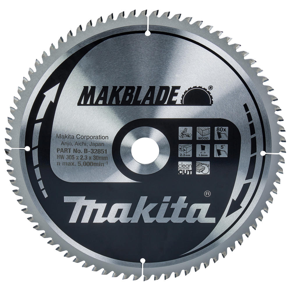 Makita MAKBLADE Circular Saw Blade for Wood Cutting 305mm 80T 30mm