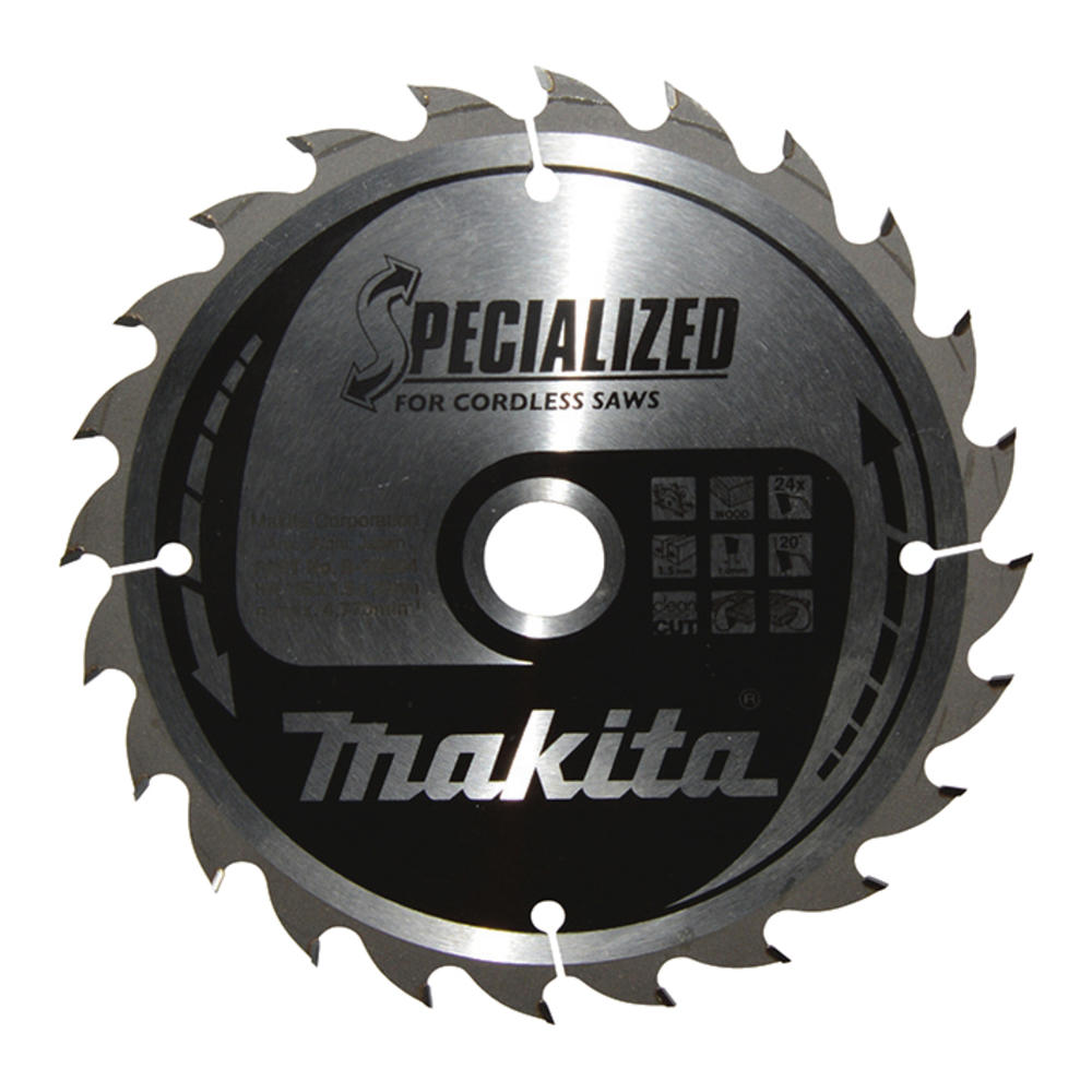 Makita Specialized Cordless Circular Saw Blade For Wood Cutting 165mm 24t 20mm