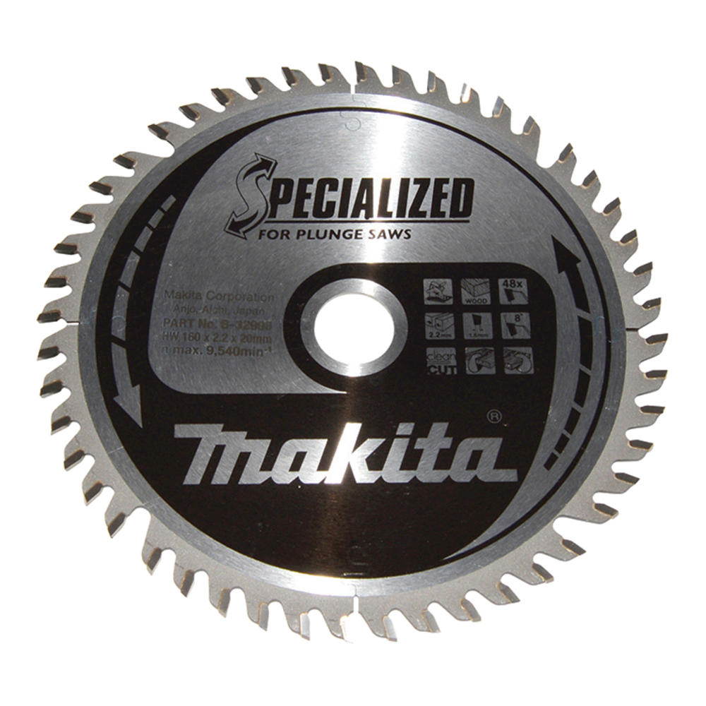 Makita Specialized Circular Plunge Saw Blade For Wood Cutting 160mm 48t 20mm
