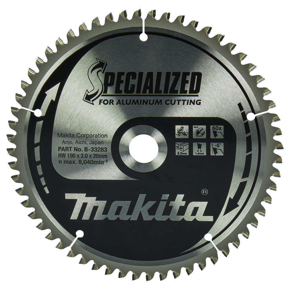 Makita SPECIALIZED Circular Saw Blade for Aluminium Cutting 190mm 60T 20mm