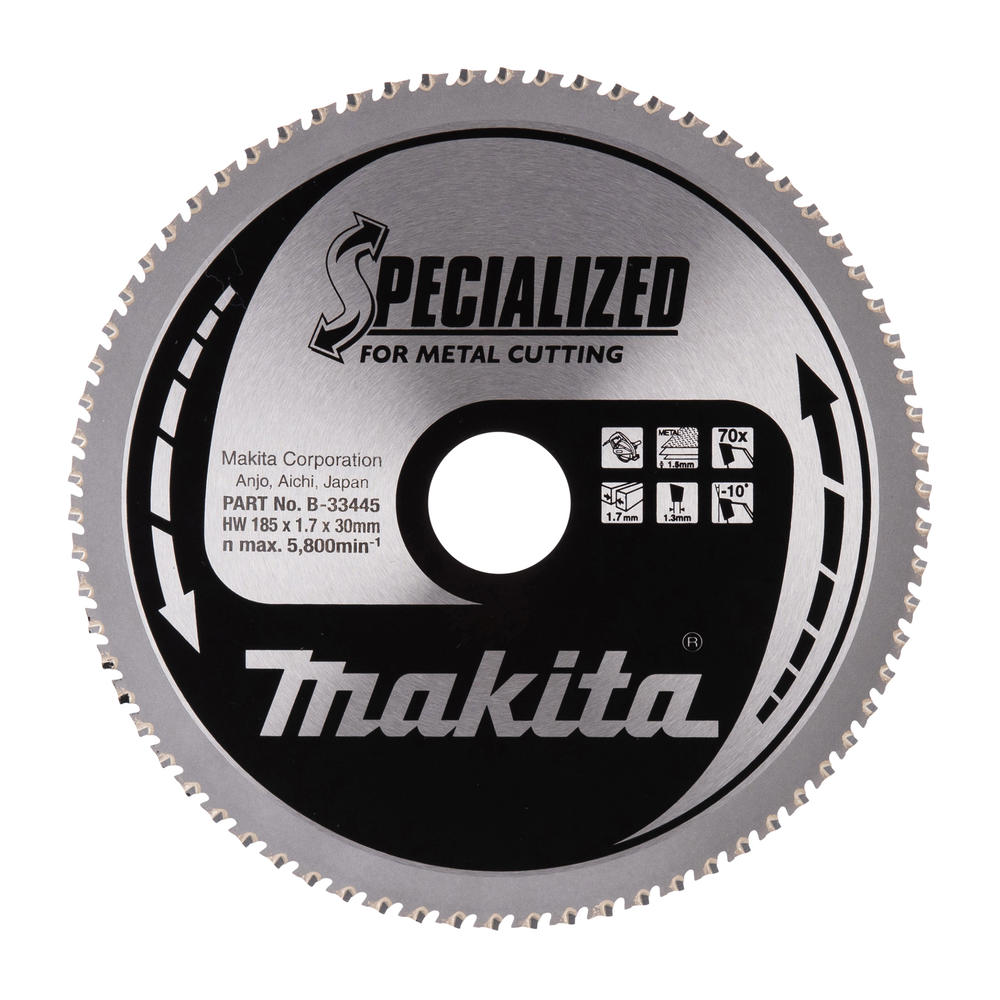 Makita SPECIALIZED Circular Saw Blade for Mild Steel Cutting 185mm 70T 30mm